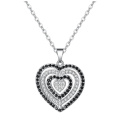 925 silver pendant pave heart charm